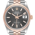 Rolex Datejust 36 Slate Dial Steel Rose Gold Mens Watch 126231 Box Card