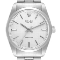 Rolex Oyster Precision Stainless Steel Silver Linen Dial Vintage Mens Watch 6426 Papers