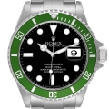 Rolex Submariner Kermit Green 50th Anniversary Flat 4 Steel Mens Watch 16610LV