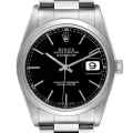 Rolex Datejust Black Dial Smooth Bezel Steel Mens Watch 16200 Box Papers Rolex Datejust Black Dial Smooth Bezel Steel Mens Watch 16200 Box Papers