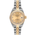 Rolex Datejust Steel Yellow Gold Diamond Dial Ladies Watch 69173 Box Papers