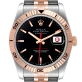 Rolex Turnograph Datejust Steel Rose Gold Black Dial Mens Watch 116261
