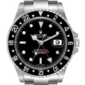 Rolex GMT Master II Black Bezel Steel Mens Watch 16710 Box Papers