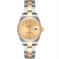 Rolex Datejust Steel Yellow Gold Fluted Bezel Ladies Watch 69173