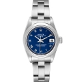 Rolex Date Blue Dial Oyster Bracelet Steel Ladies Watch 79160