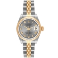 Rolex Datejust Steel Yellow Gold Slate Roman Dial Ladies Watch 69173