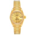 Rolex President Datejust Yellow Gold Champagne Dial Ladies Watch 69178