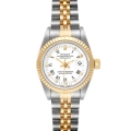 Rolex Datejust Steel Yellow Gold White Dial Ladies Watch 69173 Box Papers