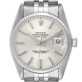 Rolex Datejust Steel White Gold Silver Dial Vintage Mens Watch 16014