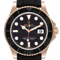 Rolex Yachtmaster 40mm Rose Gold Oysterflex Bracelet Mens Watch 116655 Box Card