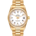 Rolex President Datejust Midsize White Dial Yellow Gold Ladies Watch 68278