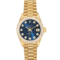 Rolex President Yellow Gold Blue Diamond Ladies Watch 69138 Rolex President Yellow Gold Blue Diamond Ladies Watch 69138