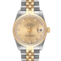 Rolex Datejust Midsize Steel Yellow Gold Diamond Dial Ladies Watch 68273