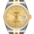 Rolex Datejust Steel Yellow Gold Champagne Dial Vintage Mens Watch 16013