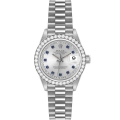 Rolex Datejust President White Gold Diamond Sapphire Ladies Watch 69139