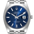 Rolex Datejust 41 Blue Dial Smooth Bezel Steel Mens Watch 126300 Rolex Datejust 41 Blue Dial Smooth Bezel Steel Mens Watch 126300