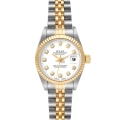 Rolex Datejust Steel Yellow Gold Diamond Dial Ladies Watch 69173