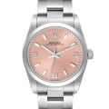 Rolex Oyster Perpetual Midsize Salmon Dial Steel Ladies Watch 77080