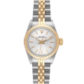 Rolex Oyster Perpetual Steel Yellow Gold Silver Dial Ladies Watch 67193