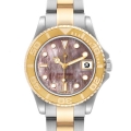 Rolex Yachtmaster 35 Midsize Steel Yellow Gold Mother of Pearl Mens Watch 168623 Box Papers