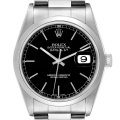 Rolex Datejust Black Dial Oyster Bracelet Steel Mens Watch 16200