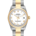 Rolex Datejust Midsize Steel Yellow Gold White Roman Dial Ladies Watch 68273