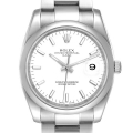 Rolex Date White Dial Oyster Bracelet Steel Mens Watch 115200 Box Card
