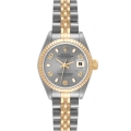Rolex Datejust Steel Yellow Gold Slate Dial Ladies Watch 79173 Box Papers