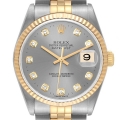 Rolex Datejust Stainless Steel Yellow Gold Mens Watch 16233 Box Papers