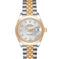 Rolex Datejust Steel Yellow Gold Silver Diamond Dial Ladies Watch 279163