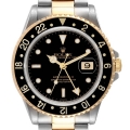 Rolex GMT Master II Yellow Gold Steel Oyster Bracelet Mens Watch 16713