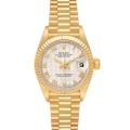 Rolex President Datejust Yellow Gold Pyramid Dial Ladies Watch 69178