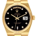 Rolex Oysterquartz President Day-Date Yellow Gold Diamond Watch 19018