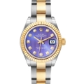 Rolex Datejust 28 Steel Yellow Gold Lilac Diamond Ladies Watch 279173 Unworn