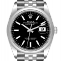 Rolex Datejust 36 Black Dial Domed Bezel Steel Mens Watch 126200 Box Card