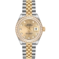 Rolex Datejust Steel Yellow Gold Diamond Dial Bezel Ladies Watch 279383