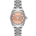 Rolex Datejust Steel White Gold Salmon Diamond Dial Ladies Watch 79174 Box Papers