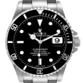 Rolex Submariner Date Black Dial Steel Mens Watch 16610 Box Papers
