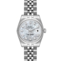 Rolex Datejust Steel White Gold Mother of Pearl Diamond Dial Ladies Watch 179174