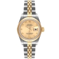 Rolex Datejust Steel Yellow Gold Fluted Bezel Ladies Watch 69173