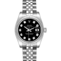 Rolex Datejust White Gold Black Diamond Dial Ladies Watch 179174