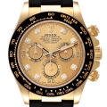 Rolex Daytona Yellow Gold Ceramic Bezel Rubber Strap Watch 116518 Box Card