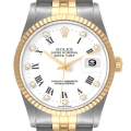 Rolex Datejust Steel Yellow Gold Diamond Mens Watch 16233