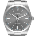 Rolex Oyster Perpetual 39 Rhodium Dial Steel Mens Watch 114300 Box Card