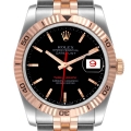 Rolex Turnograph Datejust Steel Rose Gold Black Dial Mens Watch 116261