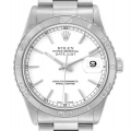 Rolex Datejust Turnograph Steel White Gold White Dial Mens Watch 16264