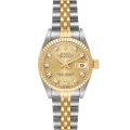 Rolex Datejust Steel Yellow Gold Champagne Diamond Dial Ladies Watch 69173