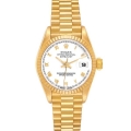 Rolex Datejust President Yellow Gold White Roman Dial Ladies Watch 69178
