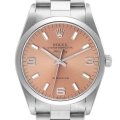Rolex Air King 34mm Salmon Dial Smooth Bezel Steel Mens Watch 14000