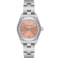 Rolex Oyster Perpetual Salmon Dial Smooth Bezel Steel Ladies Watch 76080